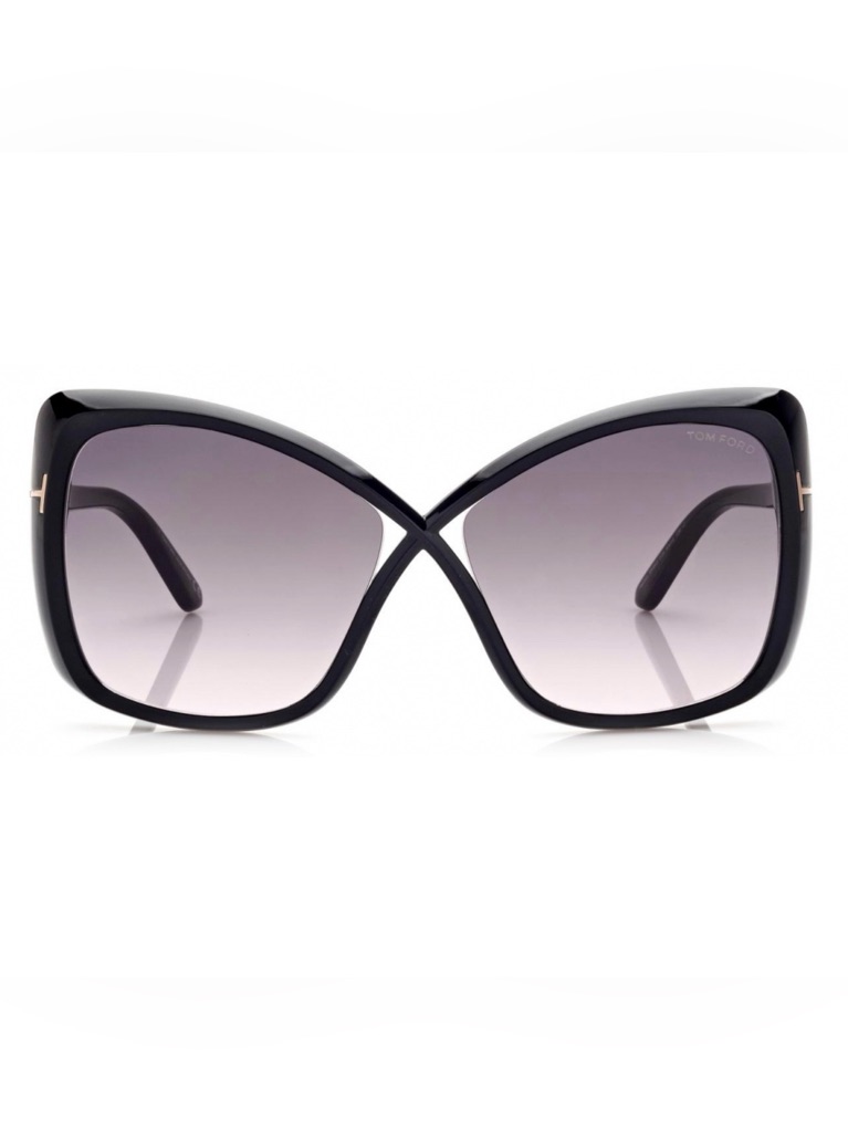 Tom Ford Jasmin Black Butterfly Frame Sunglasses Made In Italy